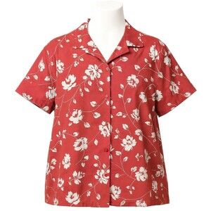 VTG Anthony Richards Red Floral Polo Shirt Women’s Plus 2X  Hawaiian Tropical